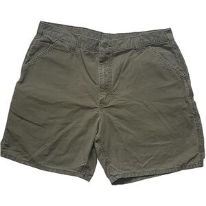 Carhartt Canvas Work Shorts Khaki Casual Utility Size 40-See Measurements